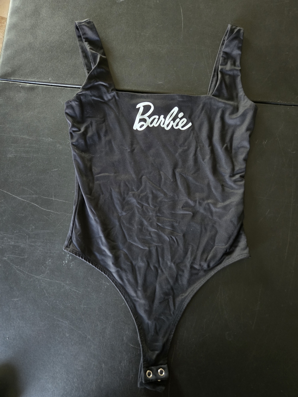 Barbie Black One-Piece Bodysuit with White Logo